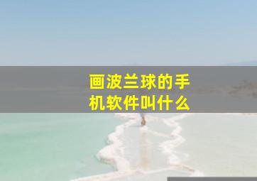 画波兰球的手机软件叫什么