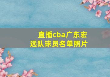 直播cba广东宏远队球员名单照片