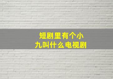 短剧里有个小九叫什么电视剧