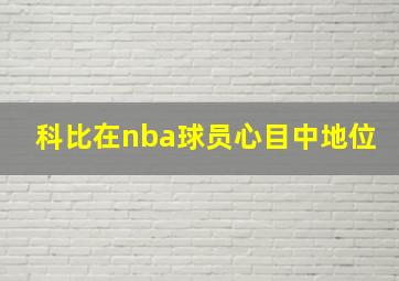 科比在nba球员心目中地位