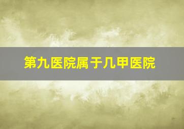 第九医院属于几甲医院