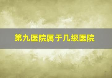 第九医院属于几级医院