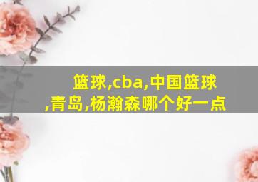 篮球,cba,中国篮球,青岛,杨瀚森哪个好一点