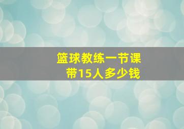 篮球教练一节课带15人多少钱