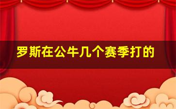 罗斯在公牛几个赛季打的