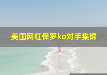 美国网红保罗ko对手集锦