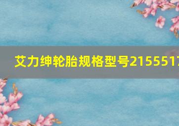 艾力绅轮胎规格型号2155517