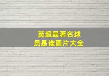 英超最著名球员是谁图片大全