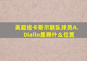 英超纽卡斯尔联队球员A.Diallo是踢什么位置