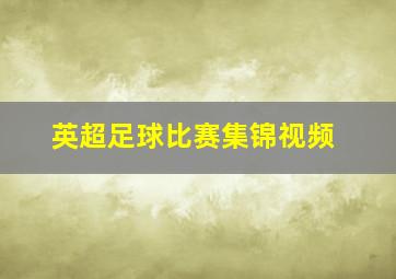 英超足球比赛集锦视频