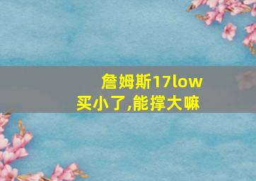 詹姆斯17low买小了,能撑大嘛