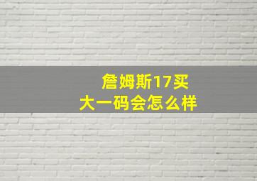 詹姆斯17买大一码会怎么样