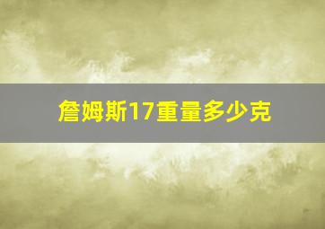 詹姆斯17重量多少克