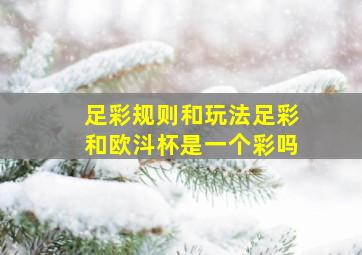 足彩规则和玩法足彩和欧㳆杯是一个彩吗