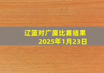 辽篮对广厦比赛结果2025年1月23日