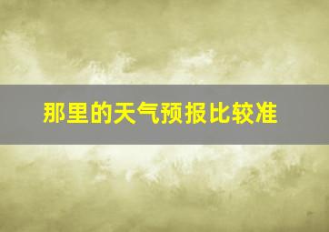 那里的天气预报比较准