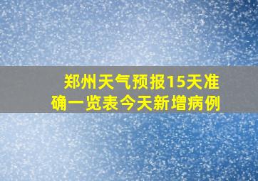 郑州天气预报15天准确一览表今天新增病例