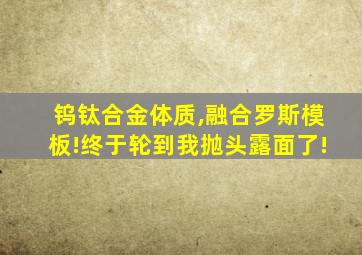 钨钛合金体质,融合罗斯模板!终于轮到我抛头露面了!