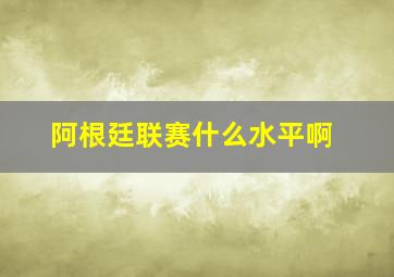 阿根廷联赛什么水平啊