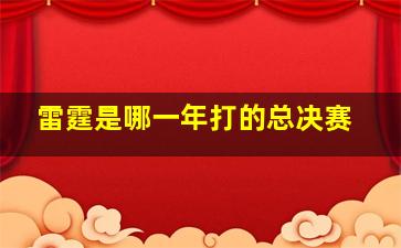 雷霆是哪一年打的总决赛