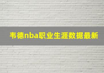 韦德nba职业生涯数据最新