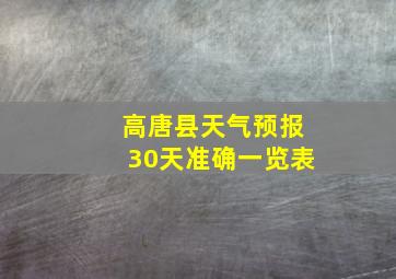 高唐县天气预报30天准确一览表