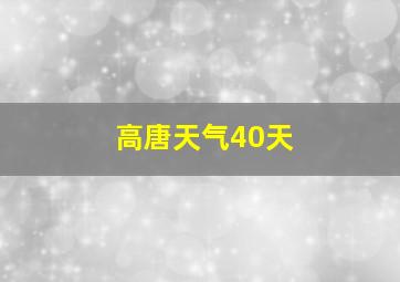 高唐天气40天