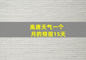 高唐天气一个月的预报15天