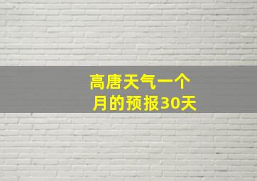 高唐天气一个月的预报30天