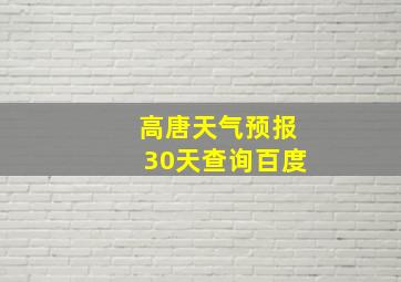 高唐天气预报30天查询百度